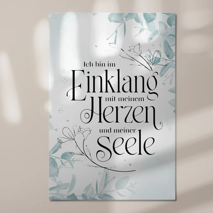 Magnetisches Wandbild Spruch Affirmation Herz Seele Fotoboard