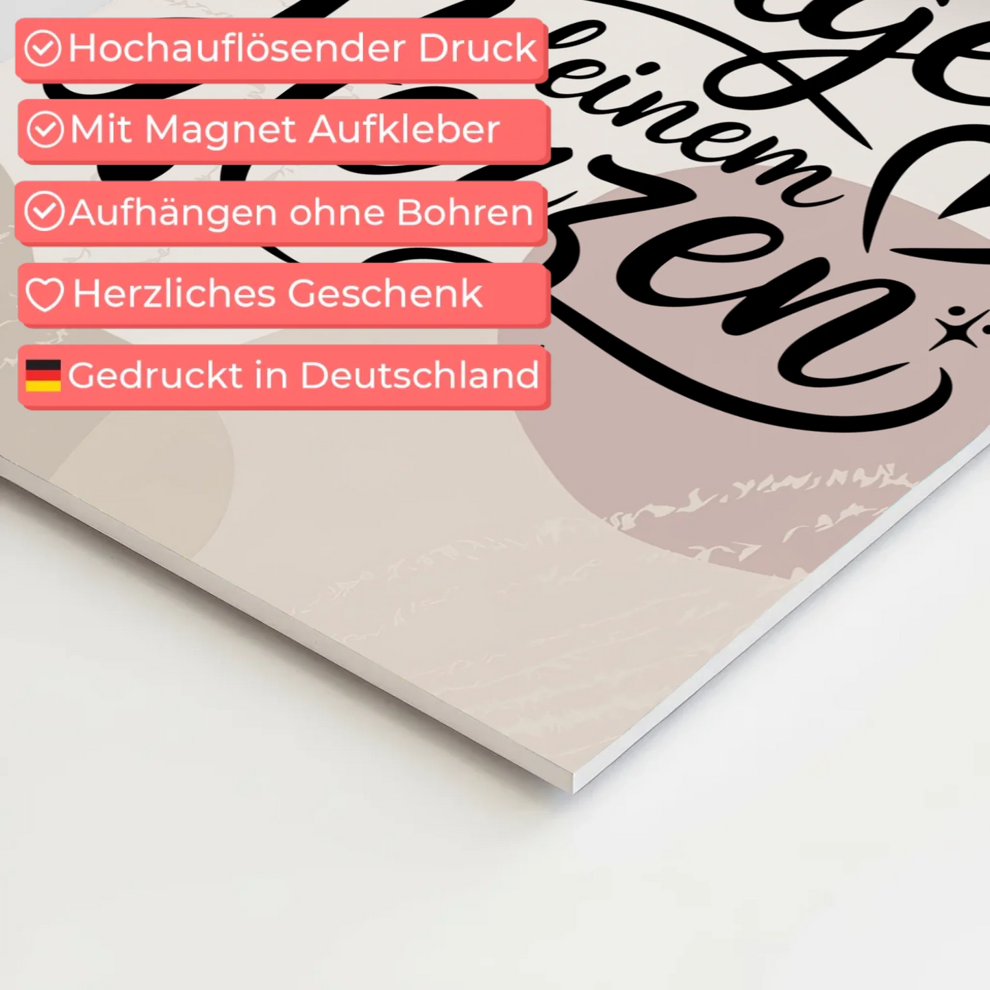 Magnet Poster Spruch Folge deinem Herzen Geschenkidee