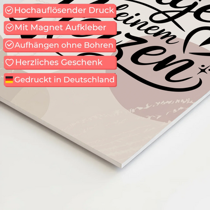 Magnet Poster Spruch Folge deinem Herzen Geschenkidee
