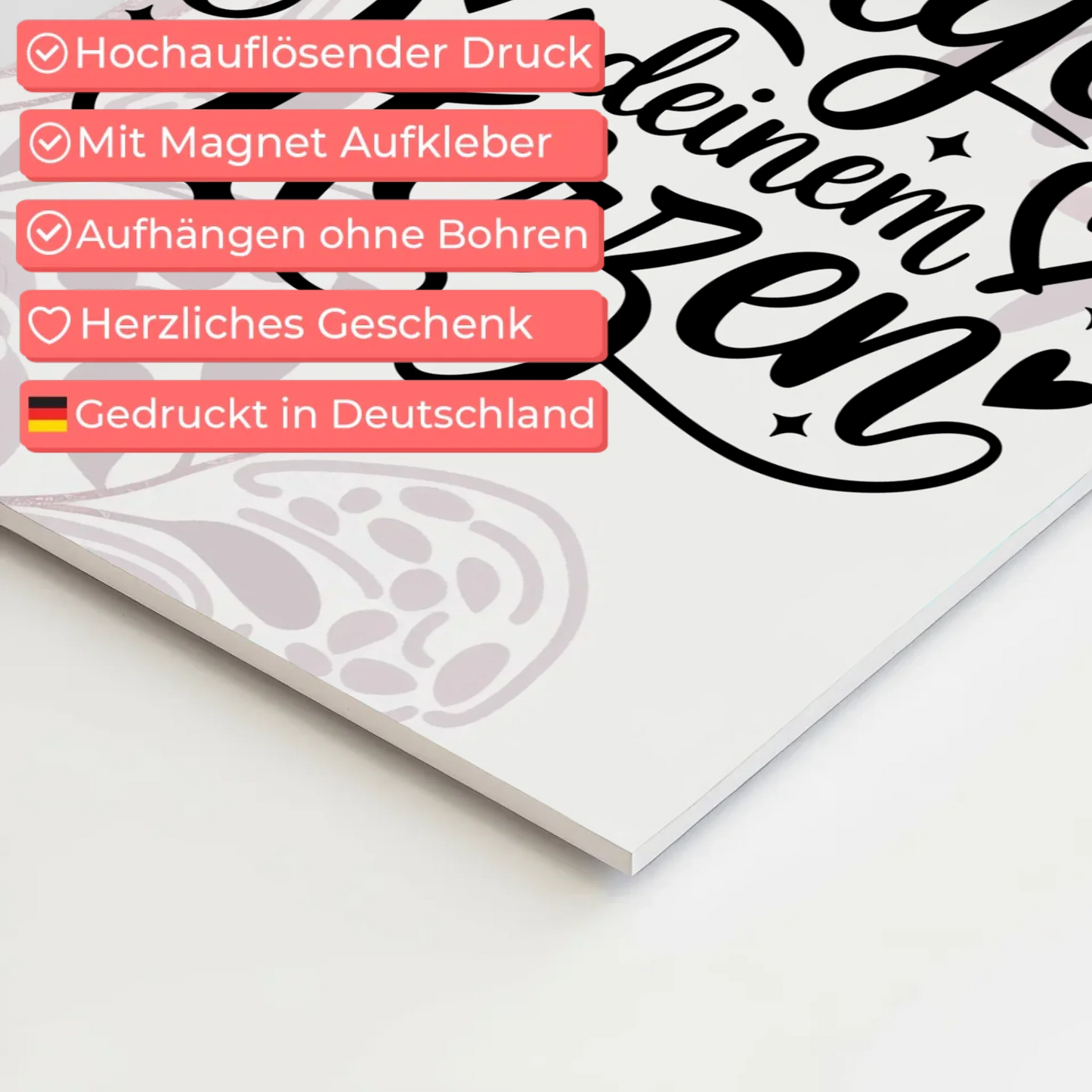 Magnet Poster mit Spruch Folge deinem Herzen Geschenk