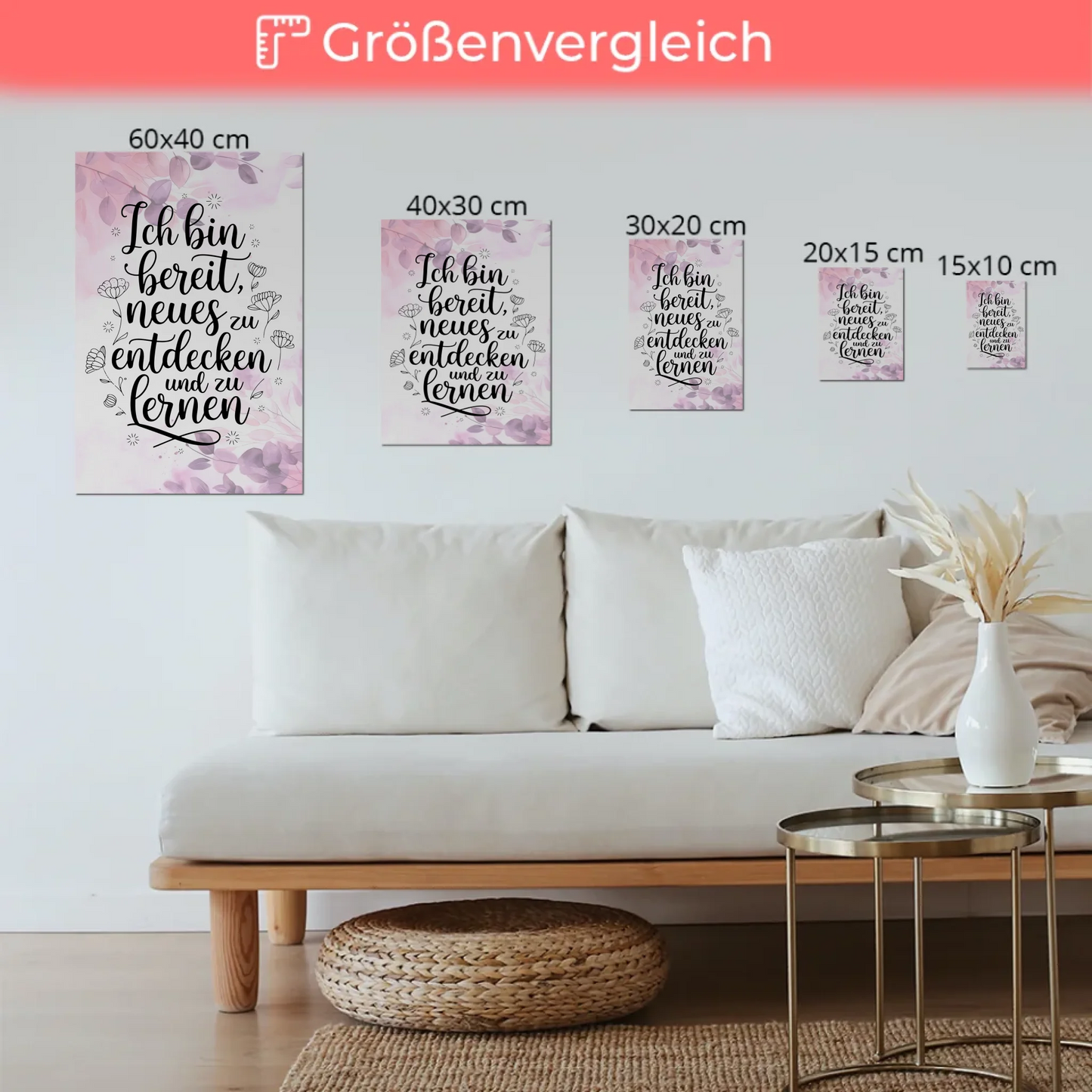 Positives Wandbild Magnet: Spruch Affirmation Ich bin bereit