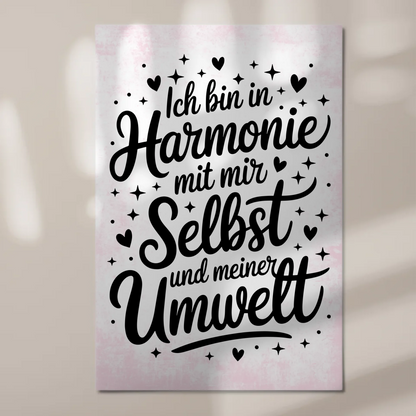 Affirmation Magnet Wandbild Positiv Ich bin in Harmonie