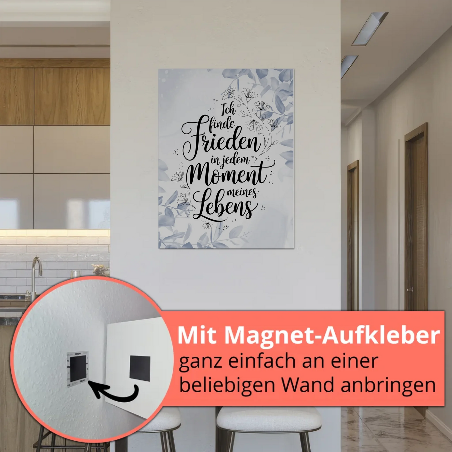 Magnet Poster mit Spruch Affirmation Positiv Frieden Leben