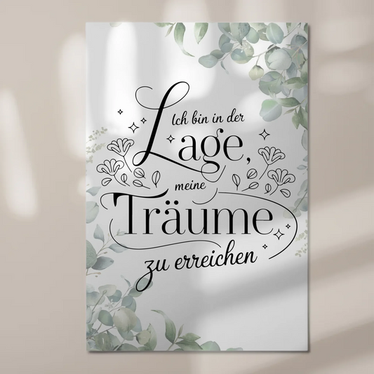 Affirmation Magnet Wandbild Positiv Spruch Träume Erreichen