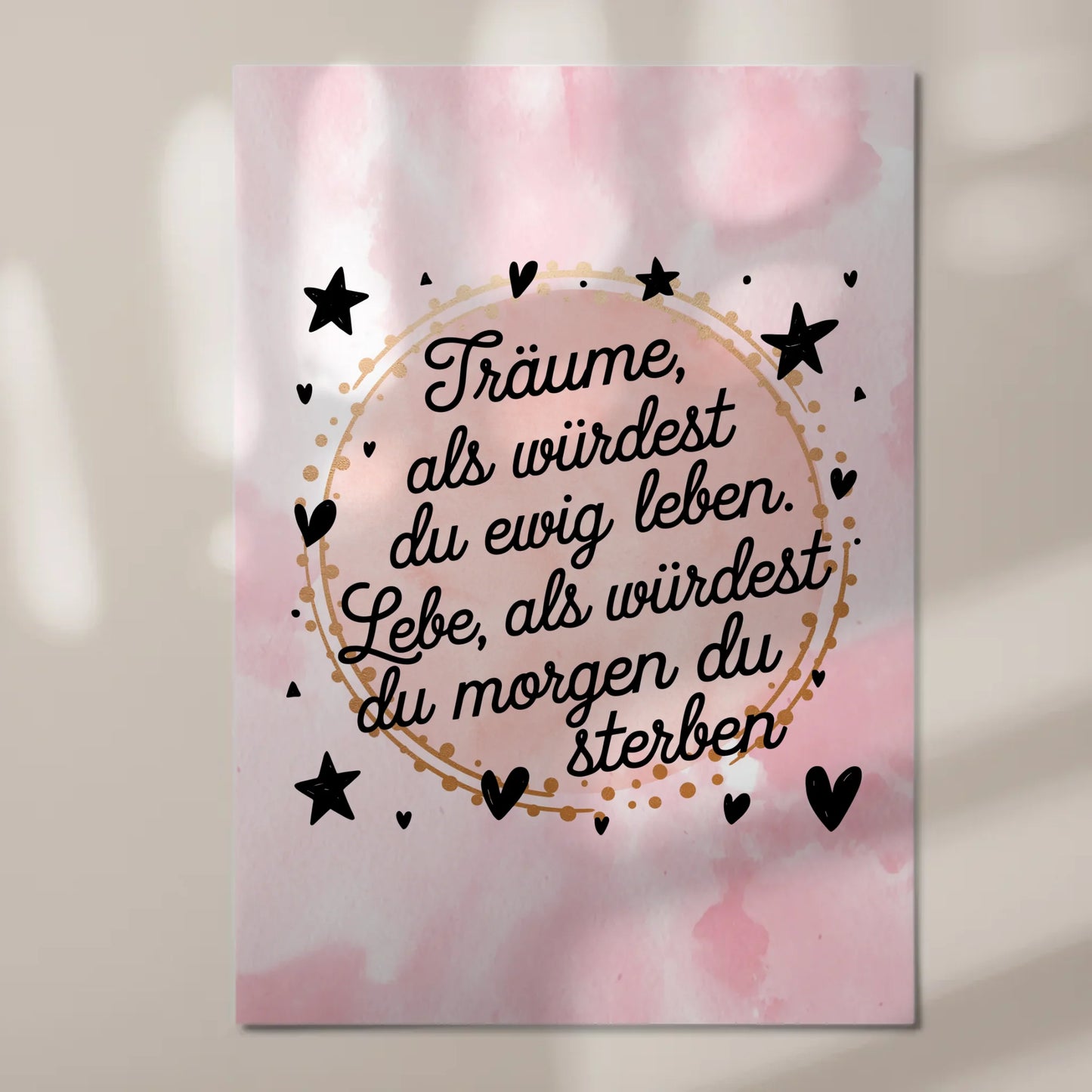 Magnet Poster Spruch Träume Lebe Ewig Leben Morgen