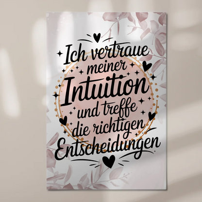 Magnetisches Sprüche Poster Affirmation Intuition Vertrauen