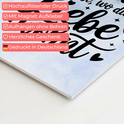 Sprüche Poster Magentisch Zuhause ist wo Liebe wohnt