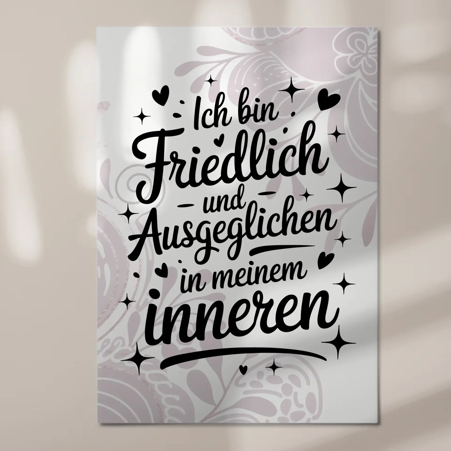 Positives Wandbild Magnet: Ich bin friedlich und ausgeglichen