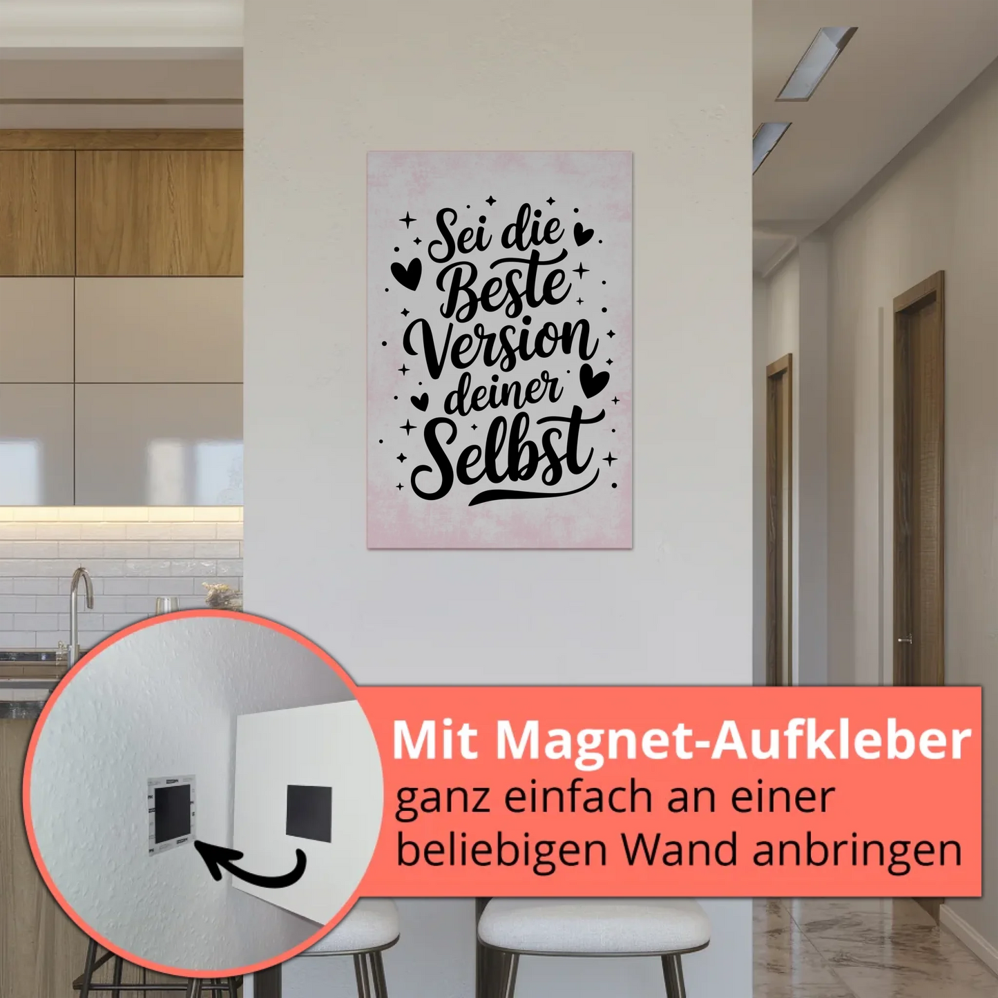 Spruch Fotoboard Magnet Wandbild Beste Version deiner Selbst