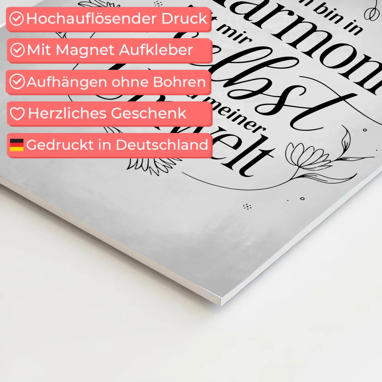 Affirmation Magnet Wandbild Ich bin in Harmonie Poster