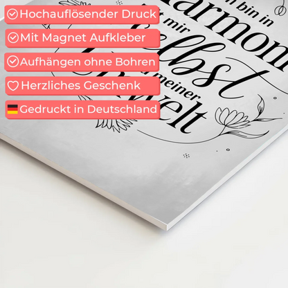 Affirmation Magnet Wandbild Ich bin in Harmonie Poster