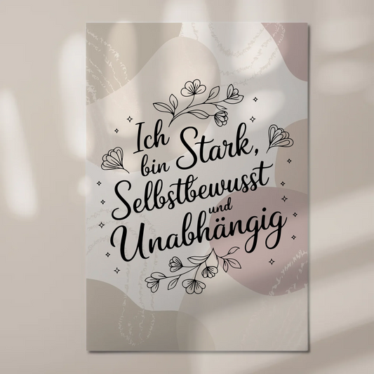 Spruch Affirmation Magnet Wandbild Ich bin stark positiv