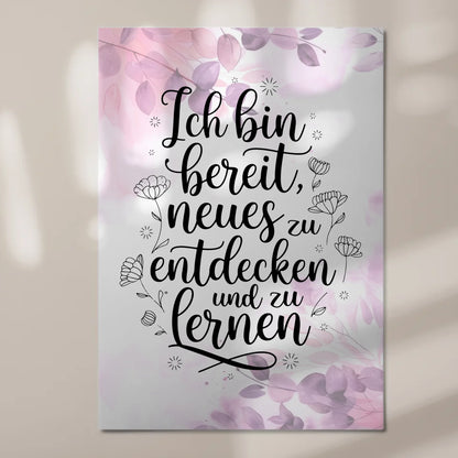Positives Wandbild Magnet: Spruch Affirmation Ich bin bereit