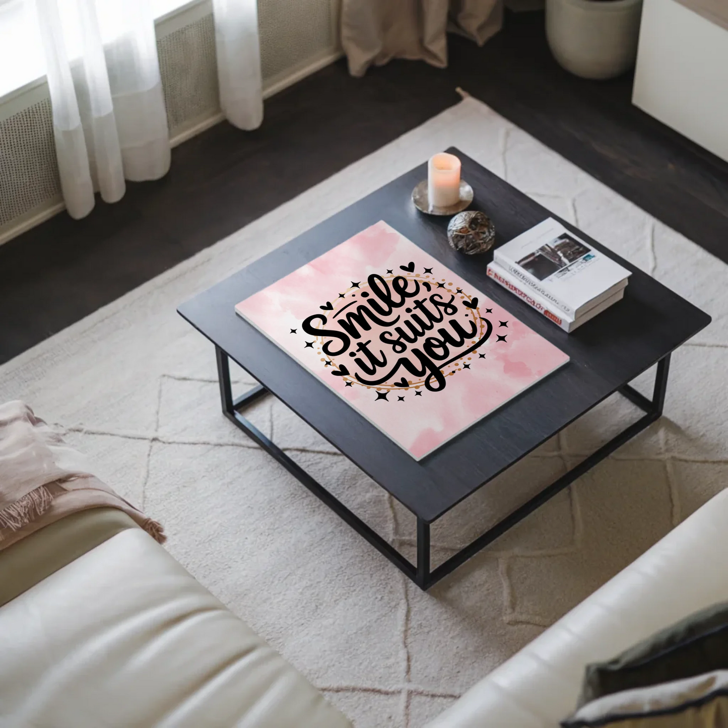 Spruch Fotoboard Magnet Wandbild Smile it suits you