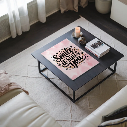 Spruch Fotoboard Magnet Wandbild Smile it suits you