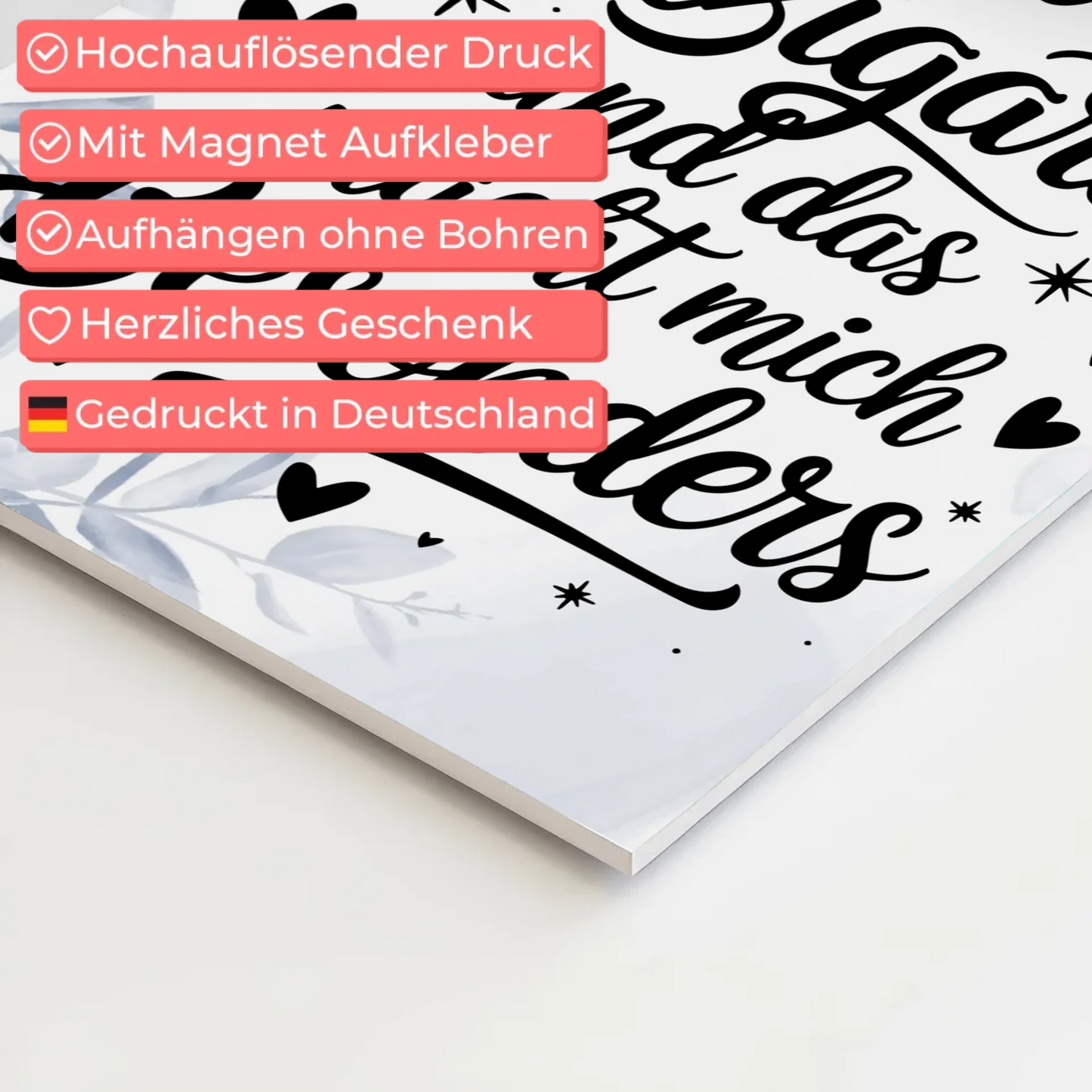 Spruch Affirmation Magnet Wandbild Ich bin einzigartig positiv