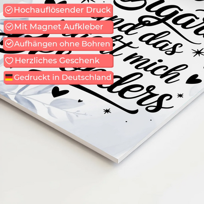 Spruch Affirmation Magnet Wandbild Ich bin einzigartig positiv