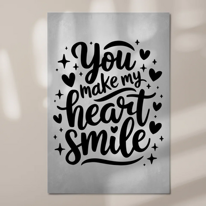 Spruch Fotoboard Magnet Wandbild You Make My Heart Smile