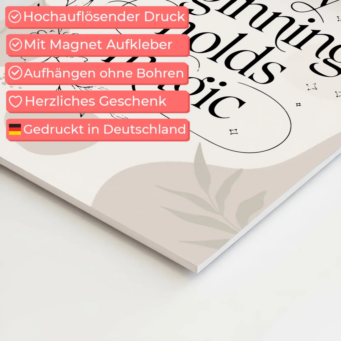 Sprüche Poster Magentisch Every Beginning Holds Magic