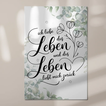 Affirmation Magnet Poster Spruch Ich liebe das Leben
