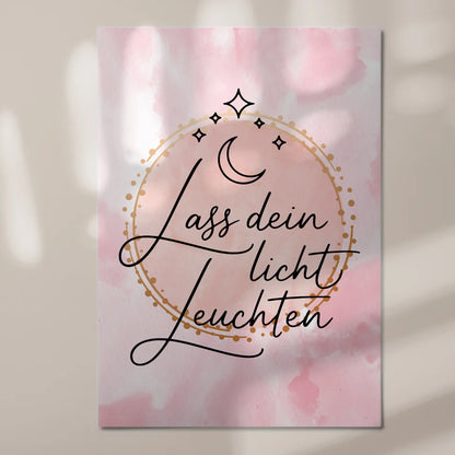 Sprüche Poster Magnetisch Affirmation Lass dein Licht leuchten