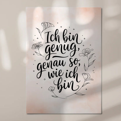 Affirmation Magnet Poster Ich bin genug positiv
