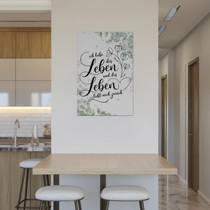 Affirmation Magnet Poster Spruch Ich liebe das Leben