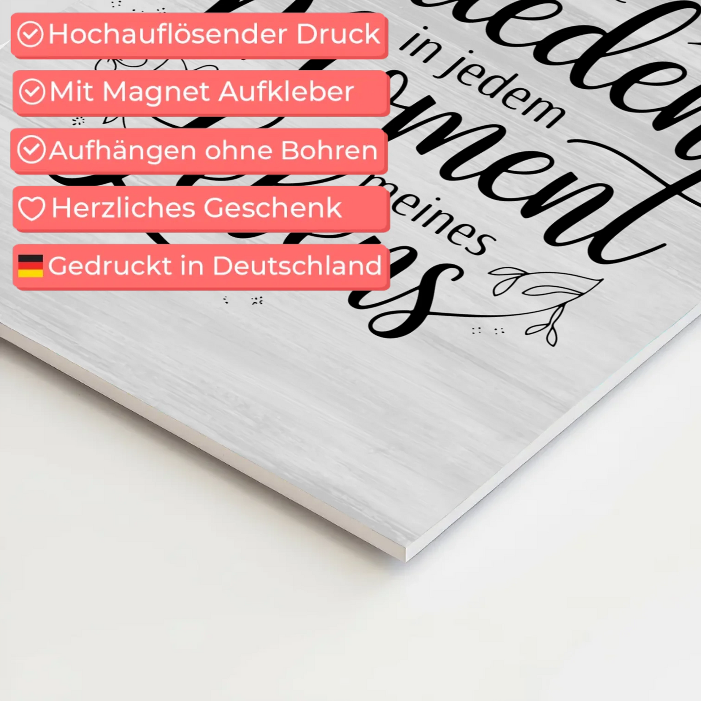 Magnetisches Sprüche Poster Affirmation Frieden im Leben