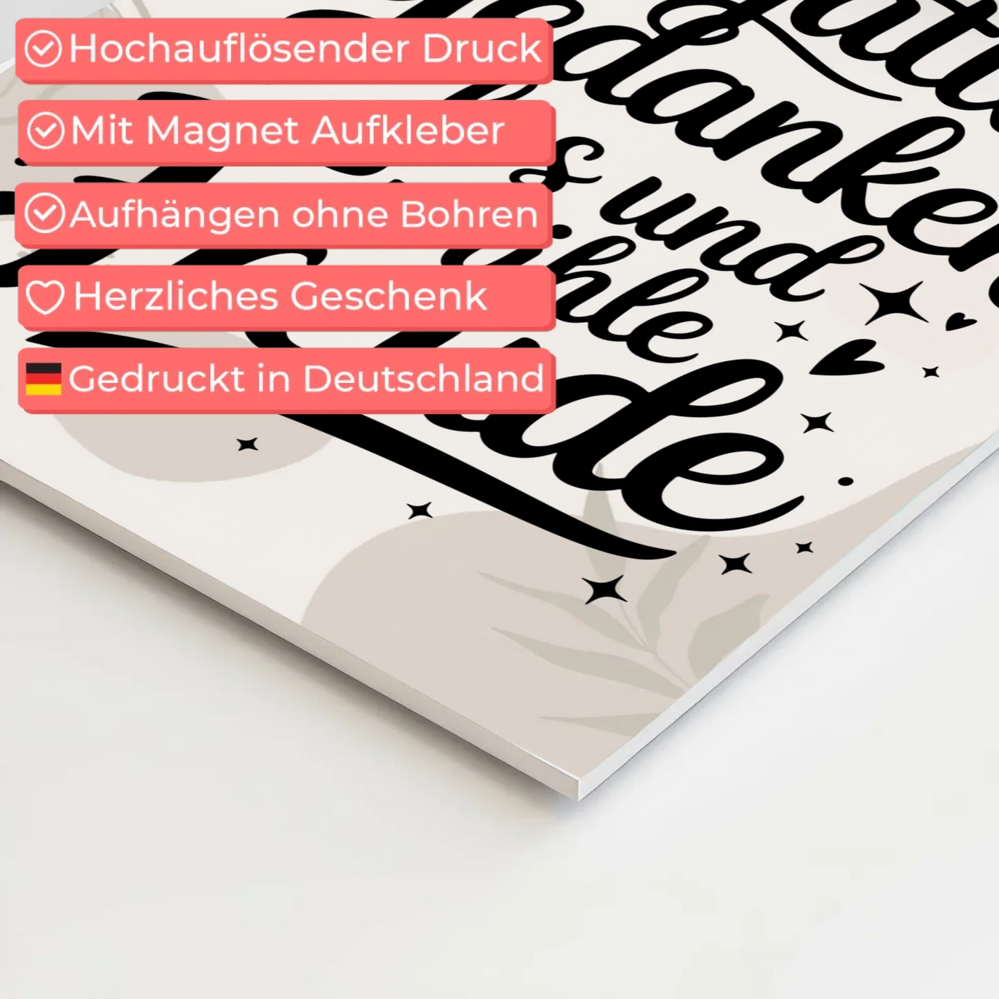 Magnet Poster Affirmation: Negative Gedanken loslassen