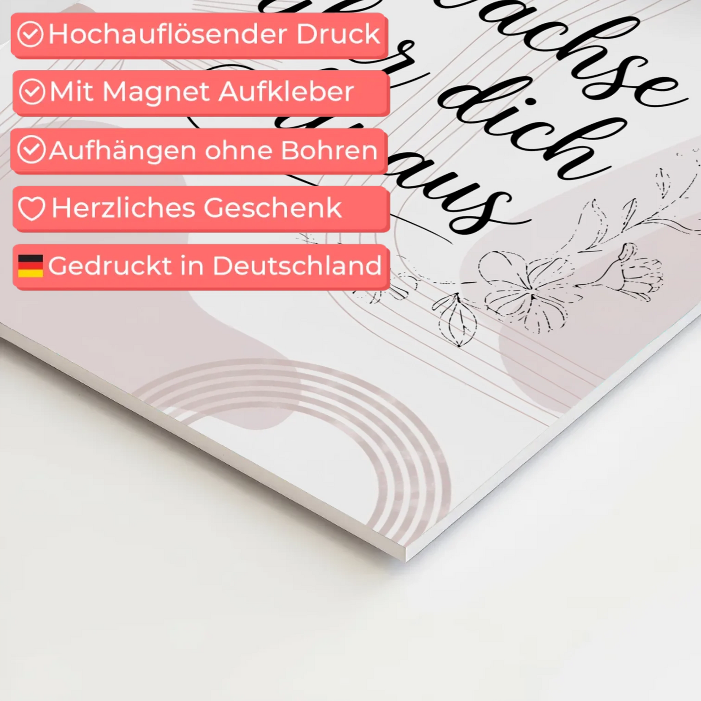 Magnet Poster mit Spruch Wachse über dich hinaus Geschenk