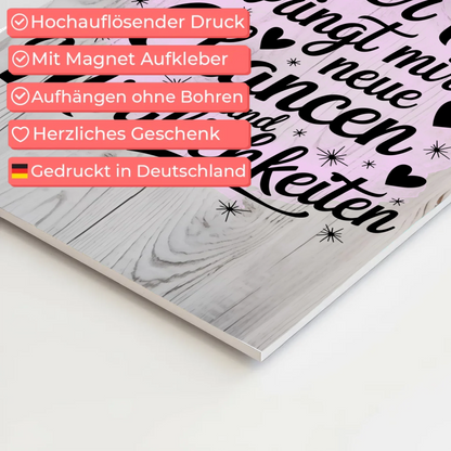 Affirmation Magnet Wandbild Positiv Spruch Neue Chancen