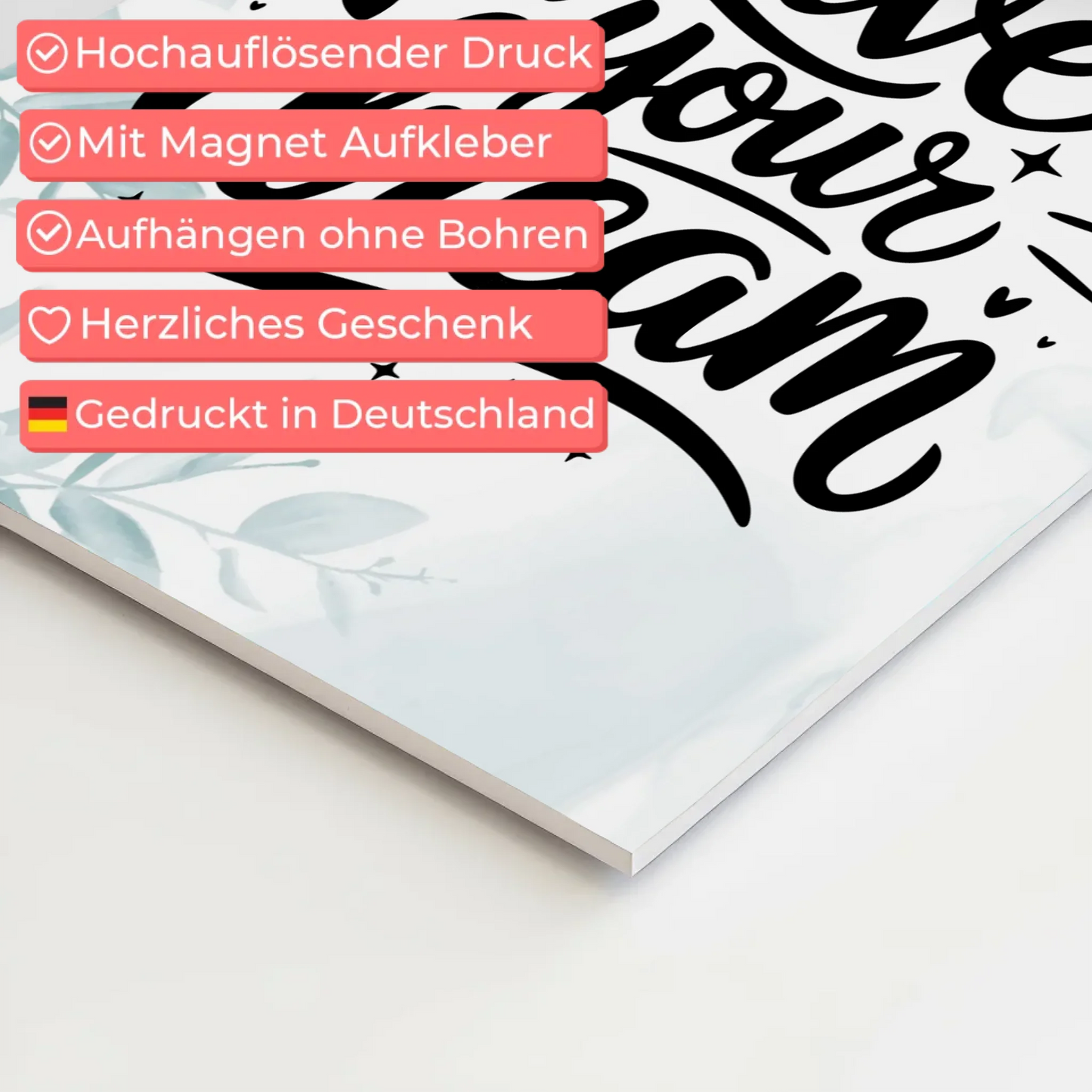 Magnet Poster mit Spruch Live your dream personalisiert