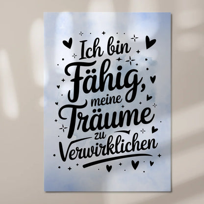 Magnet Poster mit Spruch Affirmation Positiv Träume