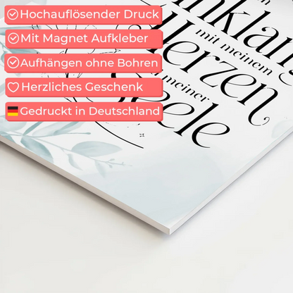 Magnetisches Wandbild Spruch Affirmation Herz Seele Fotoboard