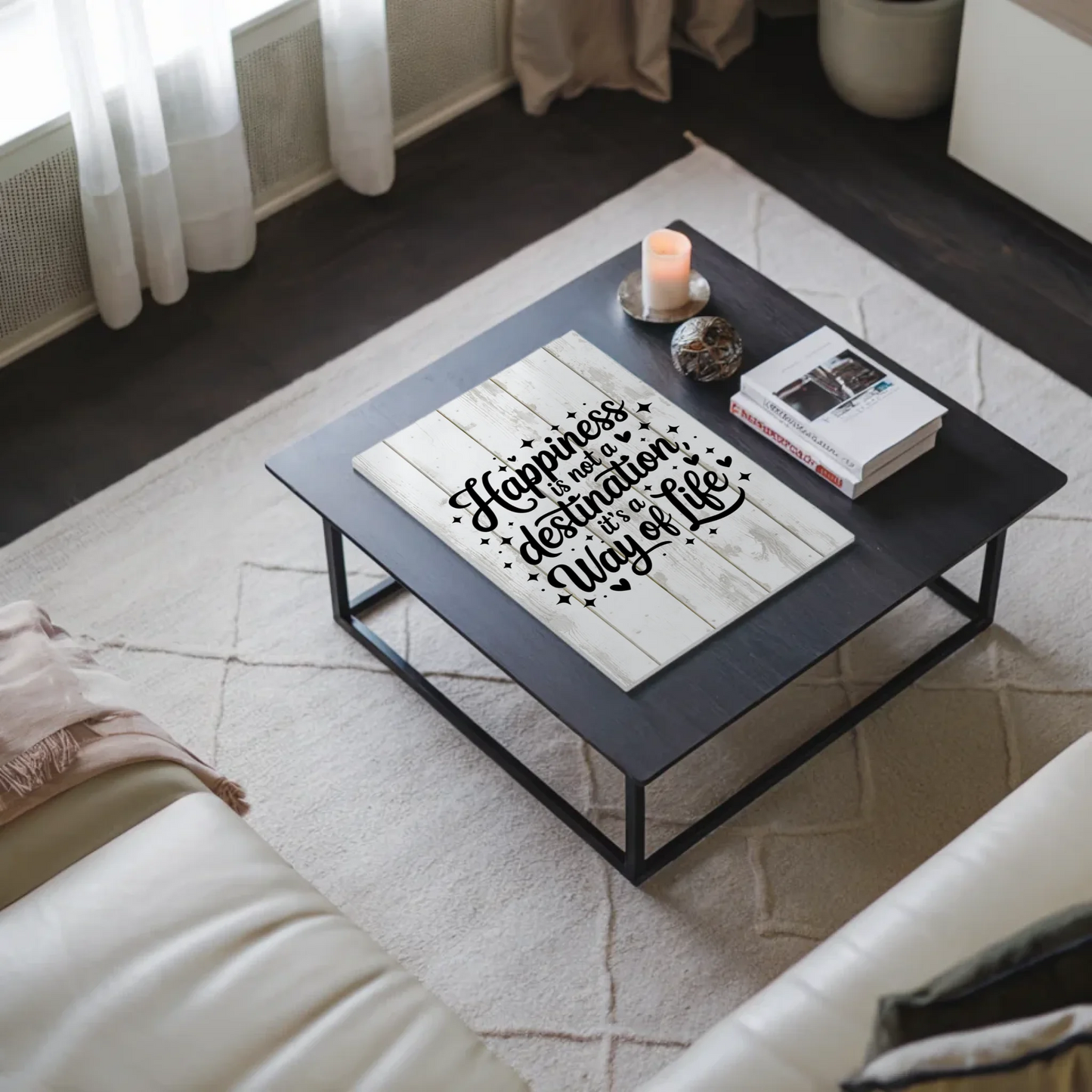 Magnet Poster mit Spruch Happiness is not a destination