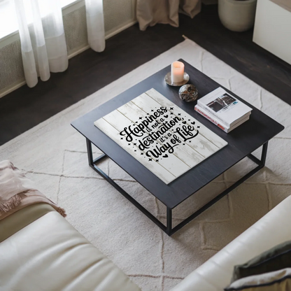 Magnet Poster mit Spruch Happiness is not a destination