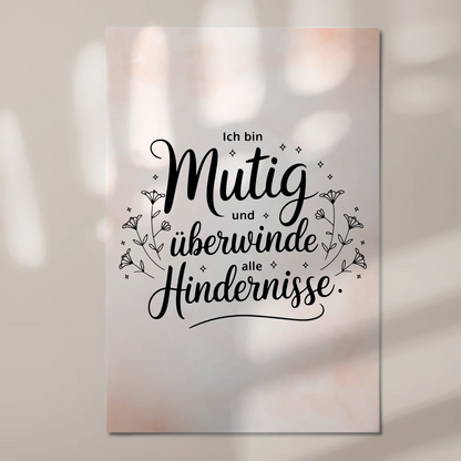 Affirmation Magnet Wandbild Ich bin mutig und stark
