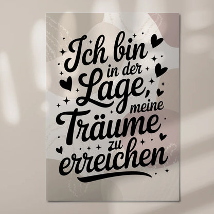 Sprüche Poster Magnetisch Affirmation Träume Erreichen