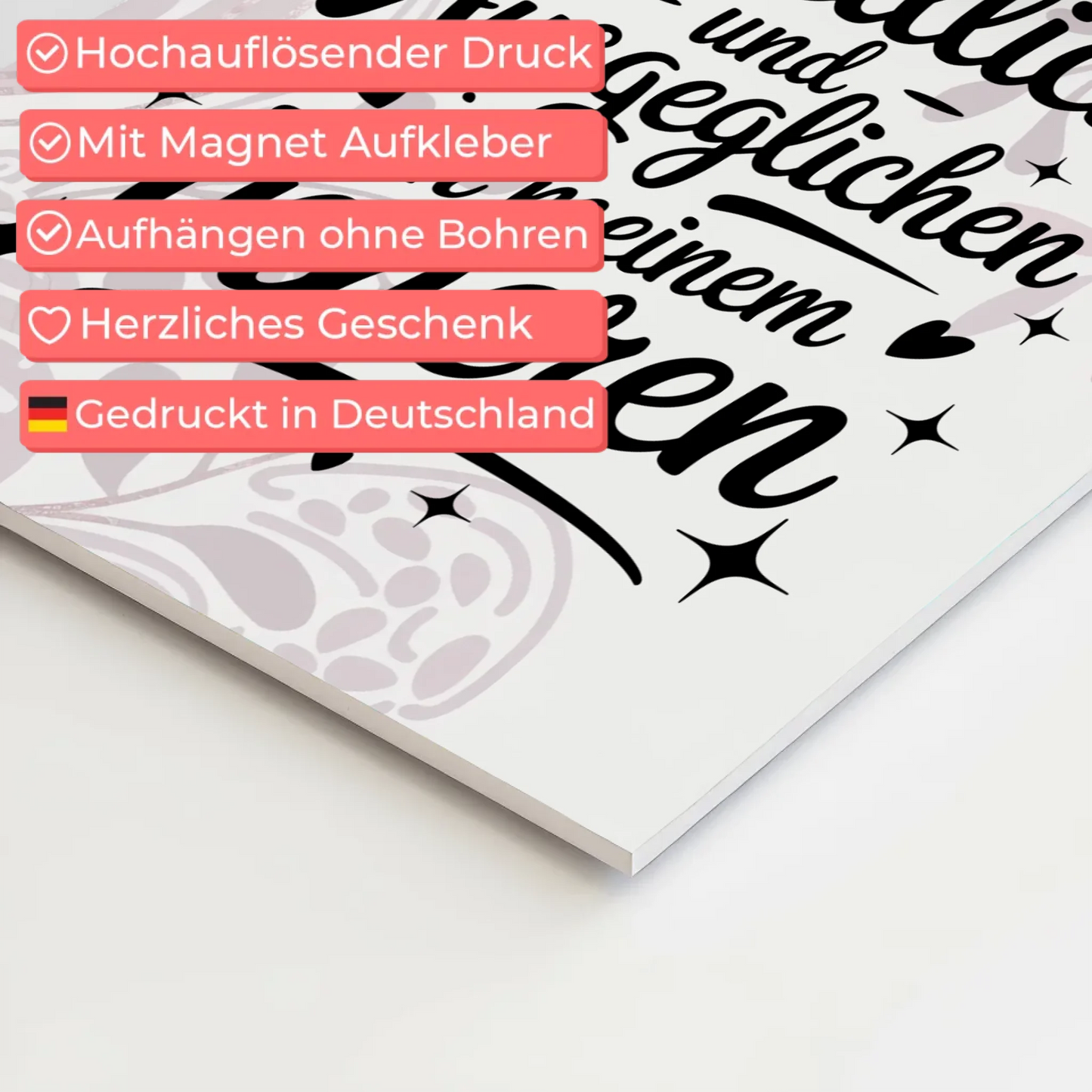 Positives Wandbild Magnet: Ich bin friedlich und ausgeglichen