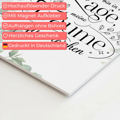 Affirmation Magnet Wandbild Positiv Spruch Träume Erreichen