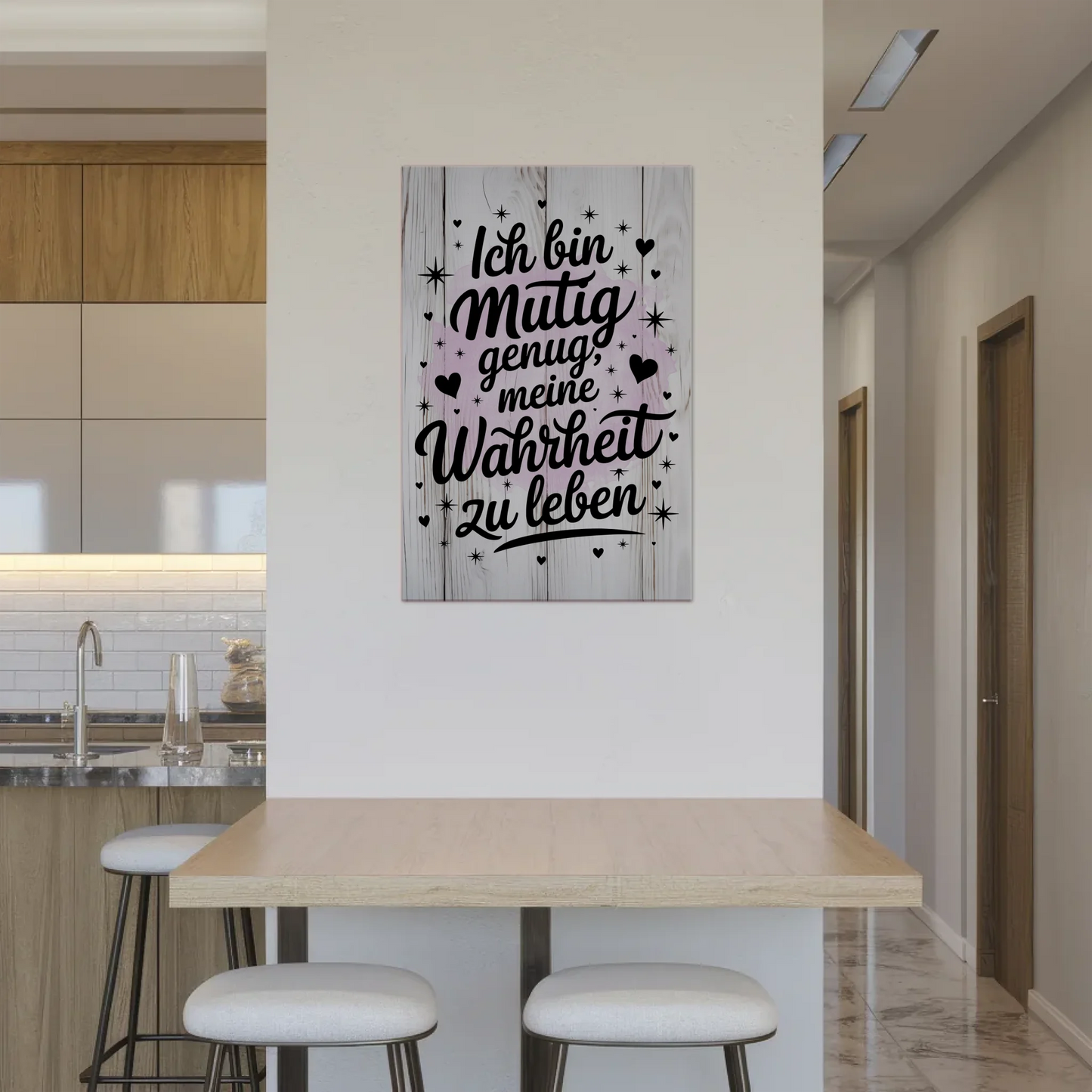 Affirmation Magnet Poster - Ich bin mutig, positiv leben