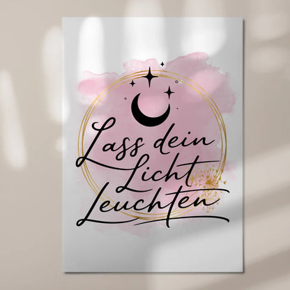 Magnet Poster mit Spruch Affirmation Lass dein Licht leuchten