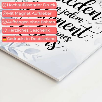 Magnet Poster mit Spruch Affirmation Positiv Frieden Leben