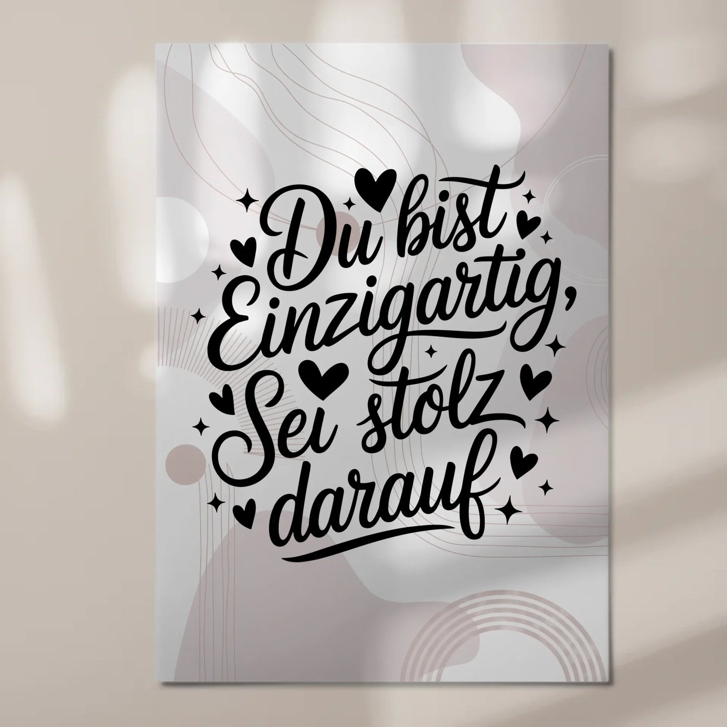 Spruch Fotoboard Magnet Wandbild - Du bist einzigartig