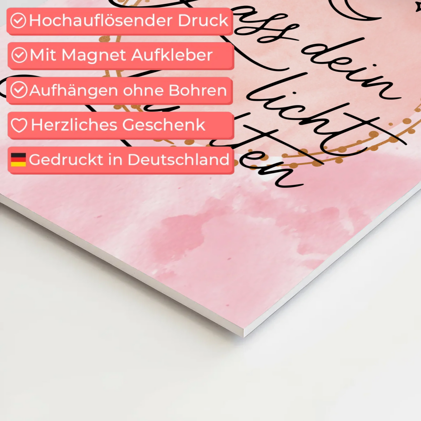 Sprüche Poster Magnetisch Affirmation Lass dein Licht leuchten