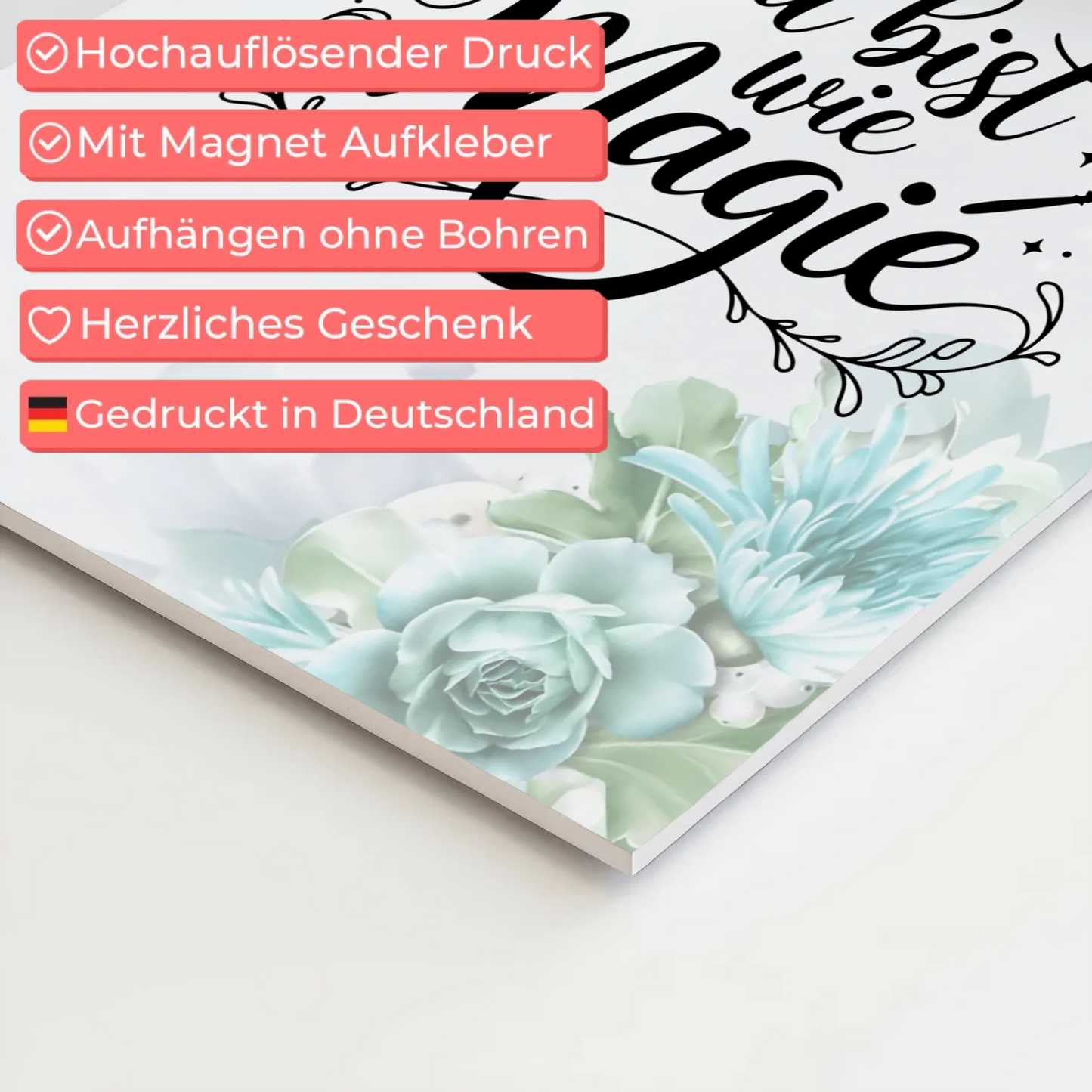 Sprüche Poster Magentisch - Du bist wie Magie Geschenk