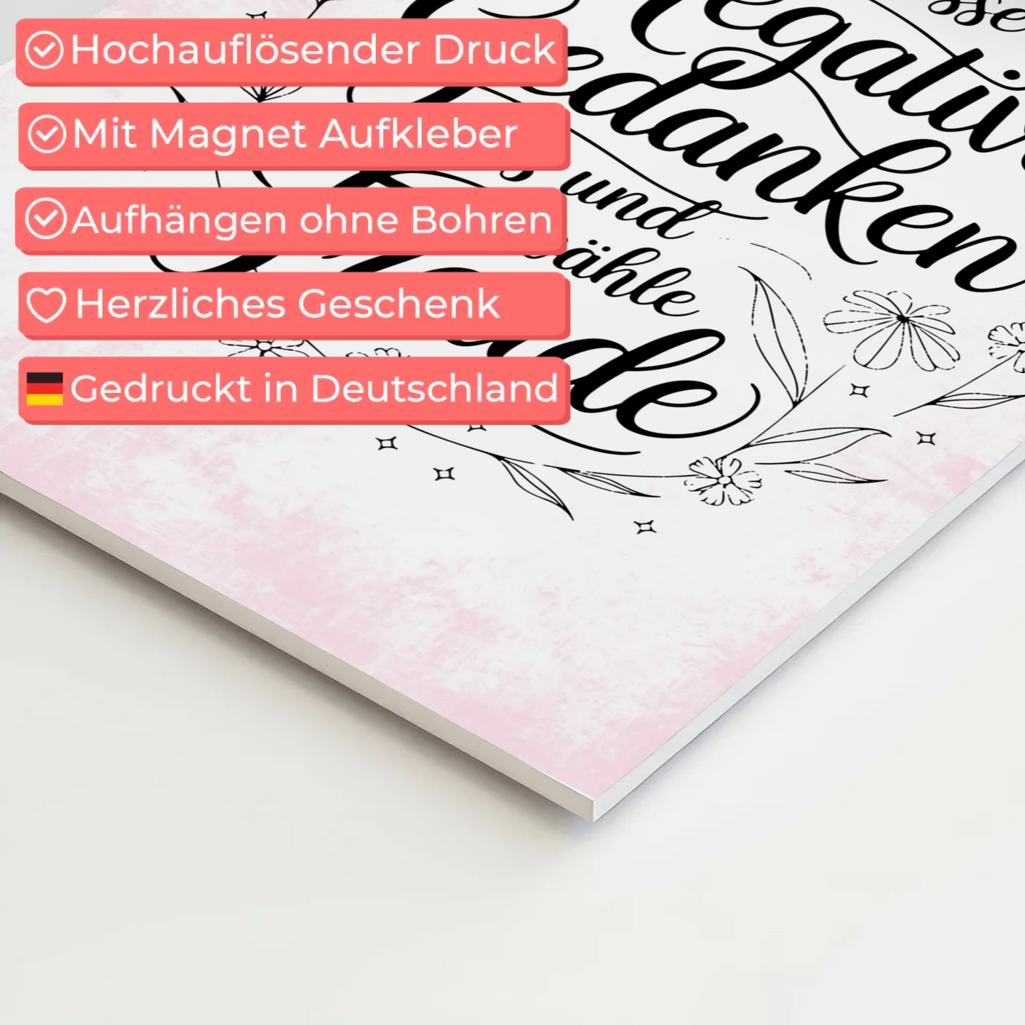Affirmation Magnet Poster - Positive Gedanken und Freude