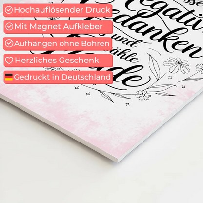 Affirmation Magnet Poster - Positive Gedanken und Freude
