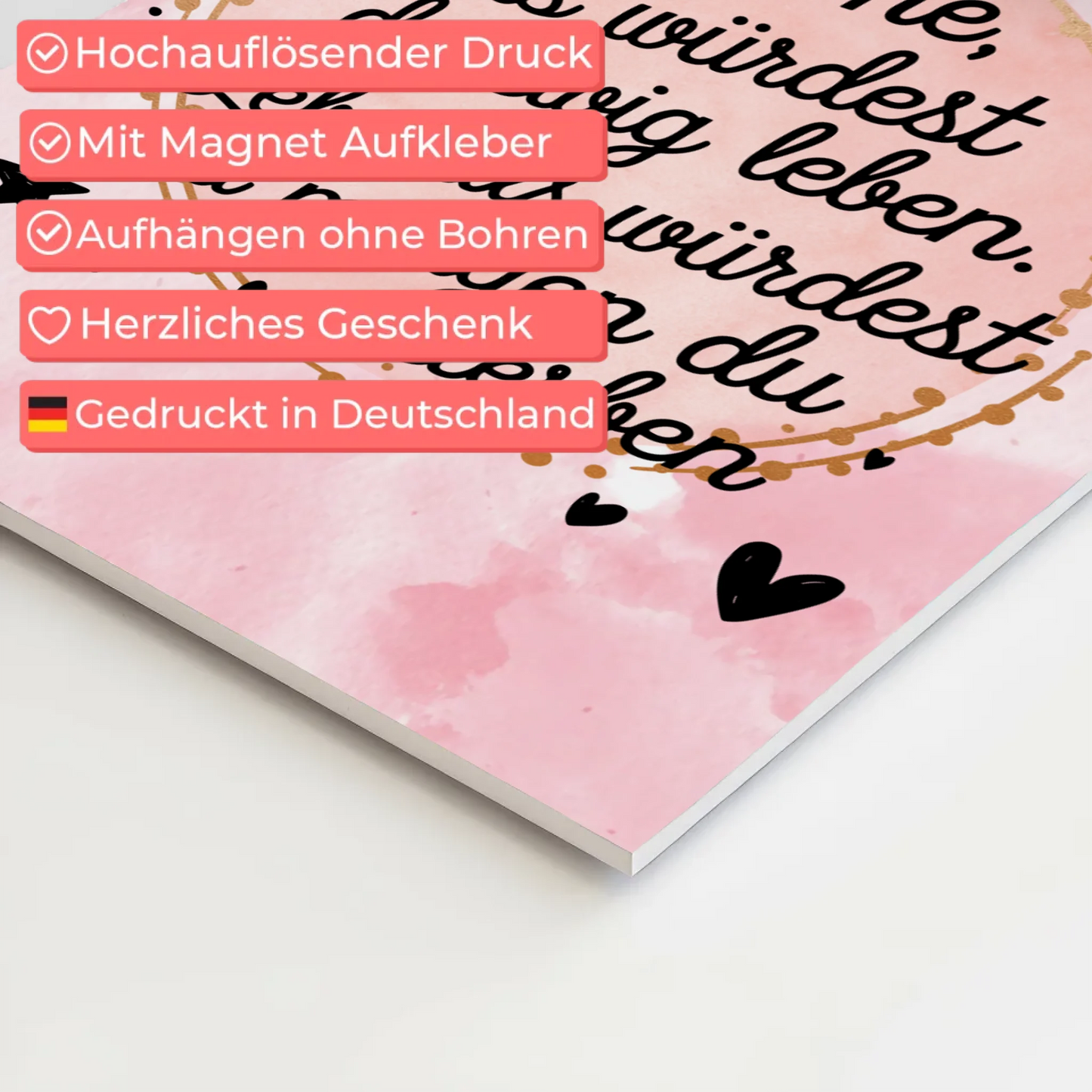 Magnet Poster Spruch Träume Lebe Ewig Leben Morgen