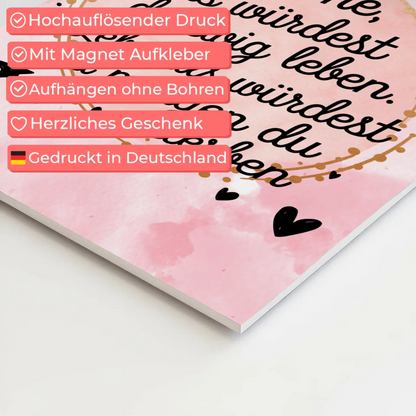 Magnet Poster Spruch Träume Lebe Ewig Leben Morgen